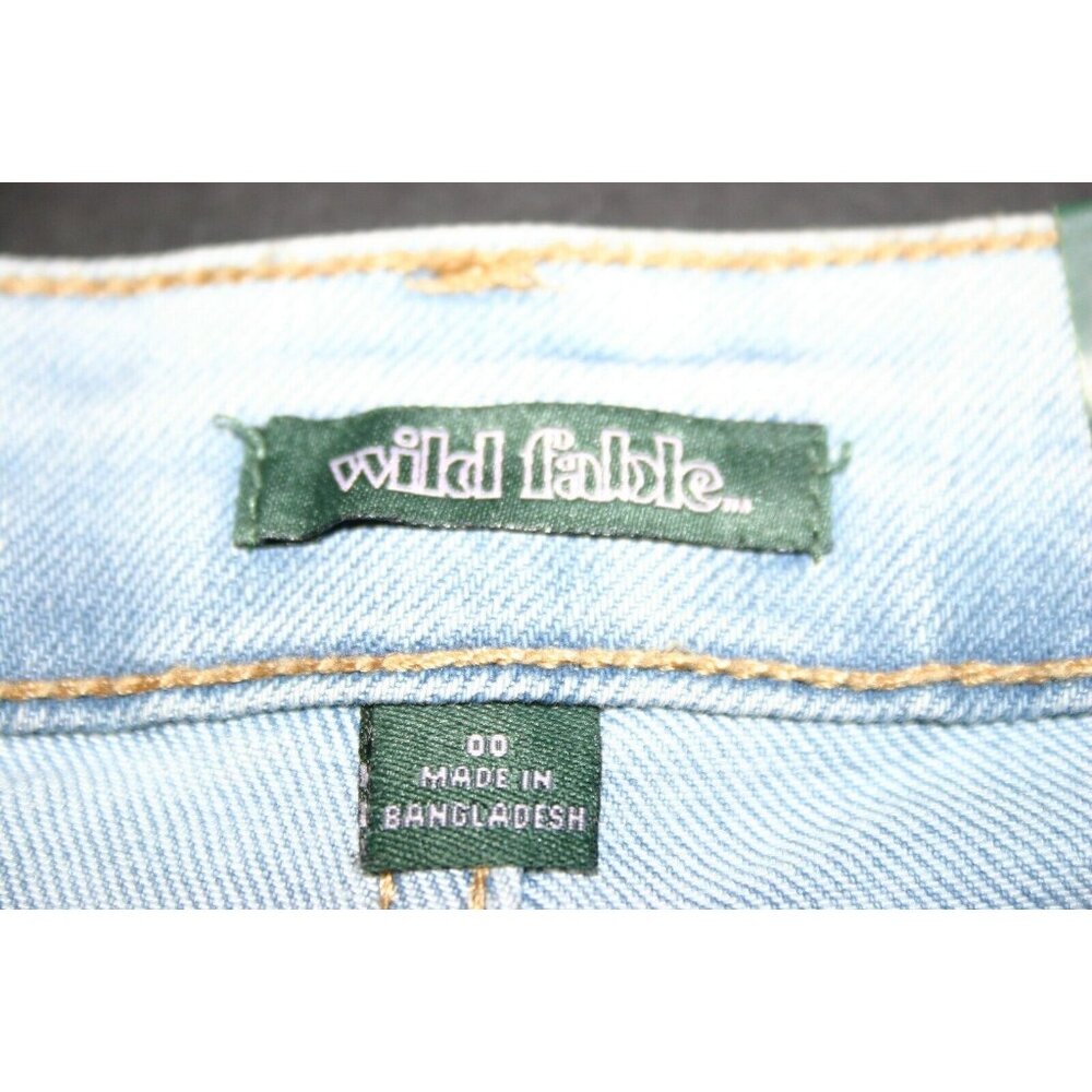 Wild Fable shorts womens 00 highest rise cut off denim jean blue new - Picture 5 of 8